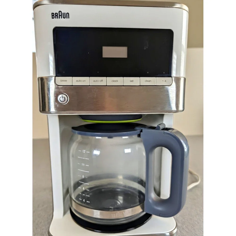 Braun BrewSense 12-Cup Programmable Drip Coffee Maker w/ Glass Carafe White